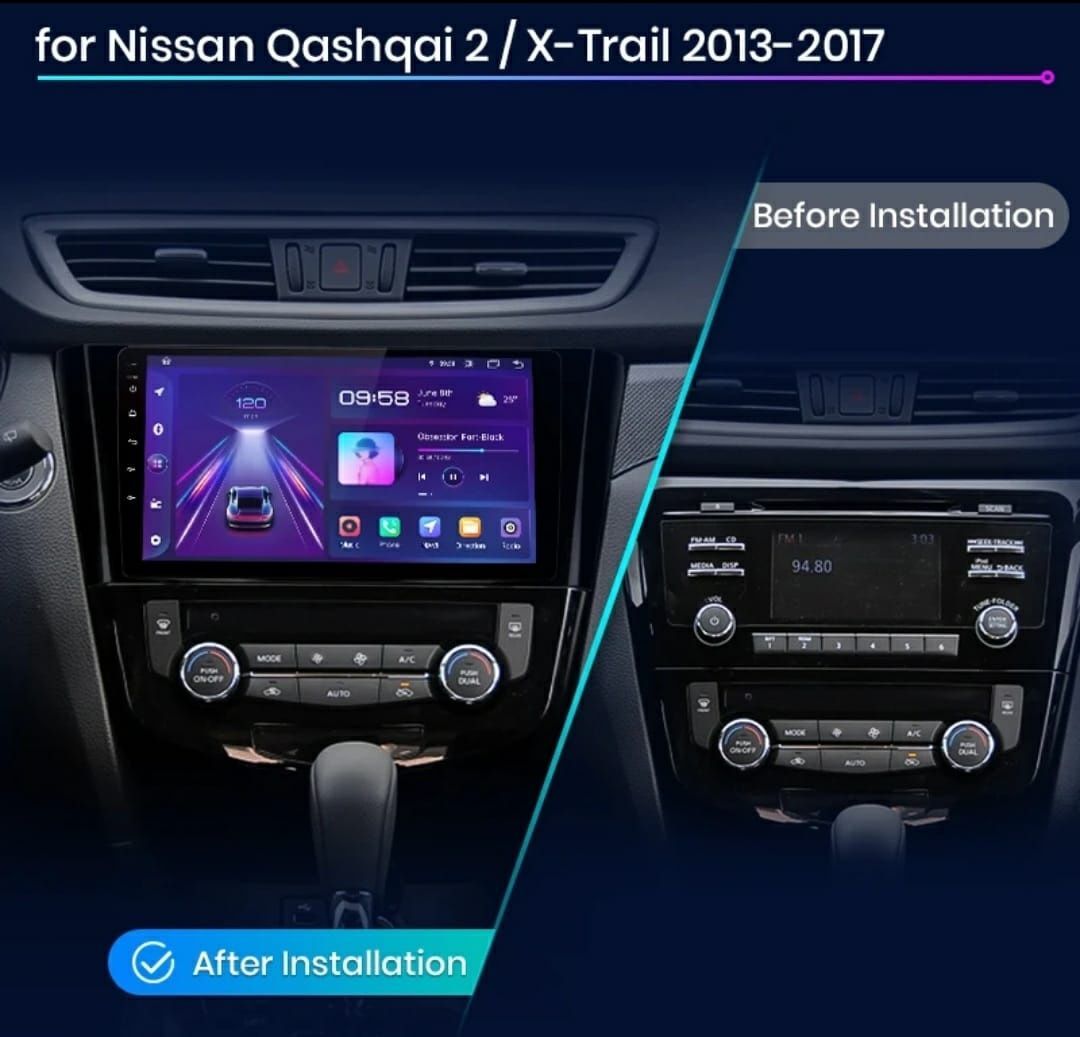 Radio Android 10" Nissan Qashqai J11 / X-trail 3 de 2013 a 2017 (4+32g
