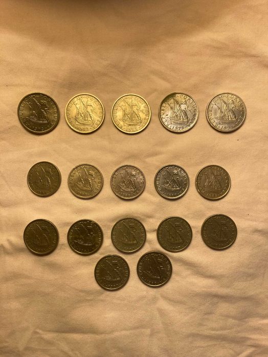 Lote de moedas de escudo, circuladas