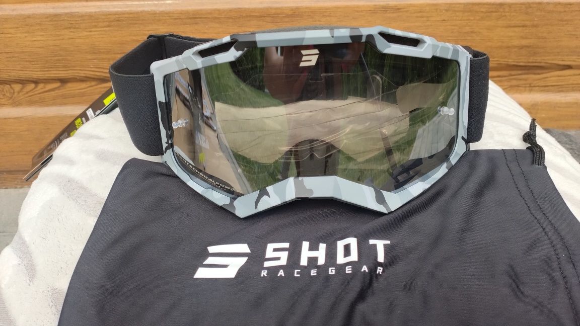 Gogle Shot Racegear Camo szyba lustrzana nowe