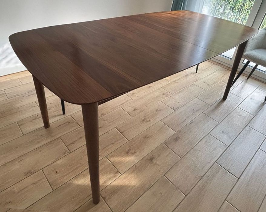 stół drewniany rozkładany fornir orzech