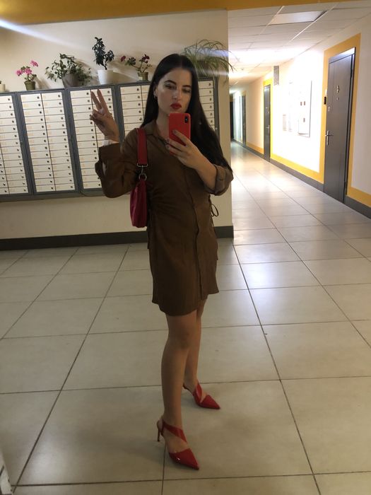 Сукня  Zara з жатої тканини