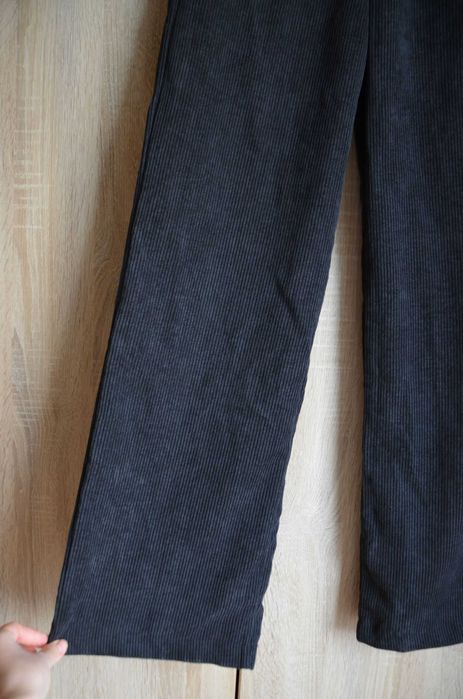 Spodnie sztruksowe szerokie kuloty długie wysoki stan M S 38 36