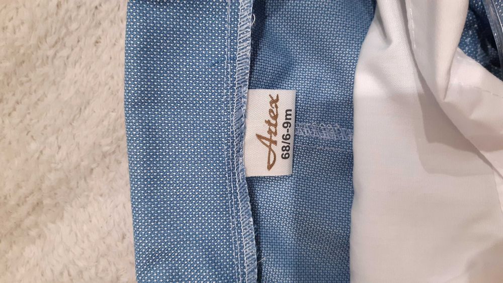 Garnitur niemowlęcy r.68 oraz koszula/muszka na chrzest,Nieużywany!