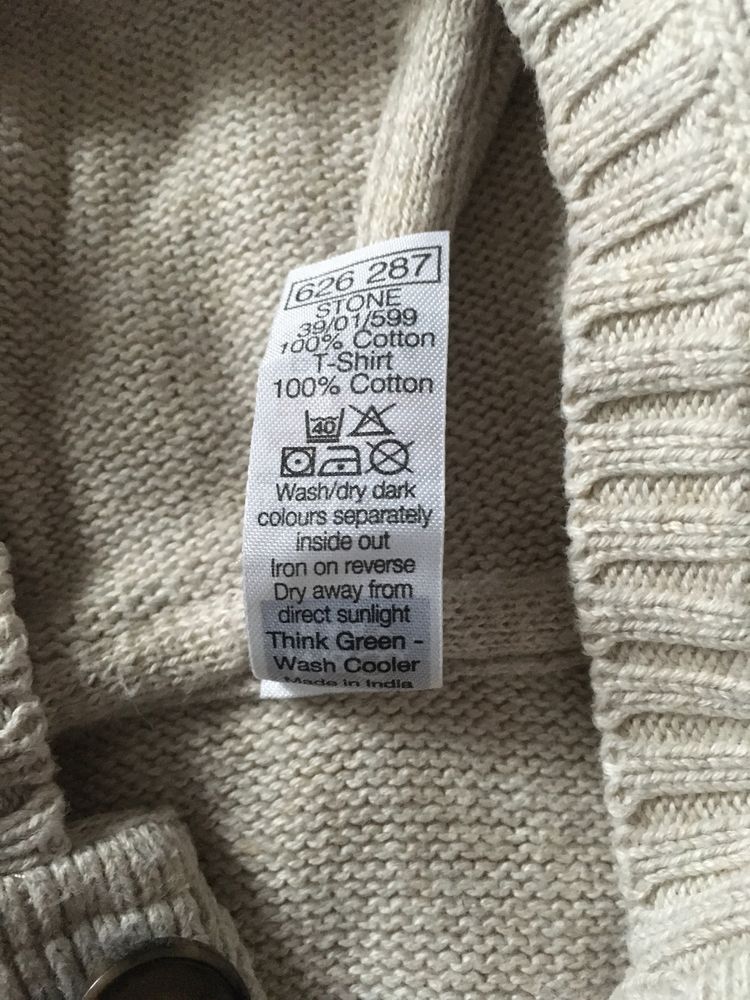 Dzianinowy bezrękawnik z kapturem M&S roz. 18/24 miesiące ( 86/92)