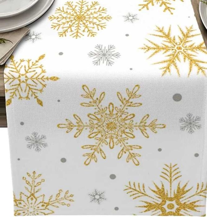 Bieżnik świąteczny lniany 200x33