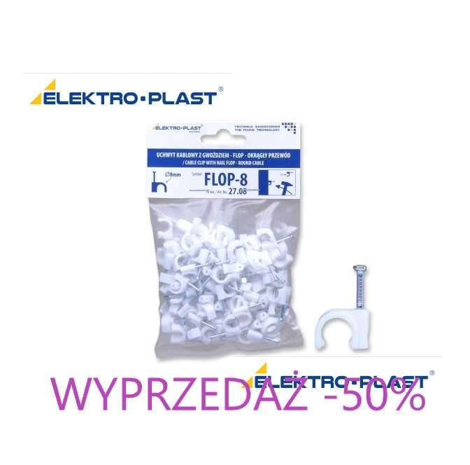 ELEKTRO-PLAST Uchwyt kablowy z gwoździem FLOP-8, okrągły 100 szt.