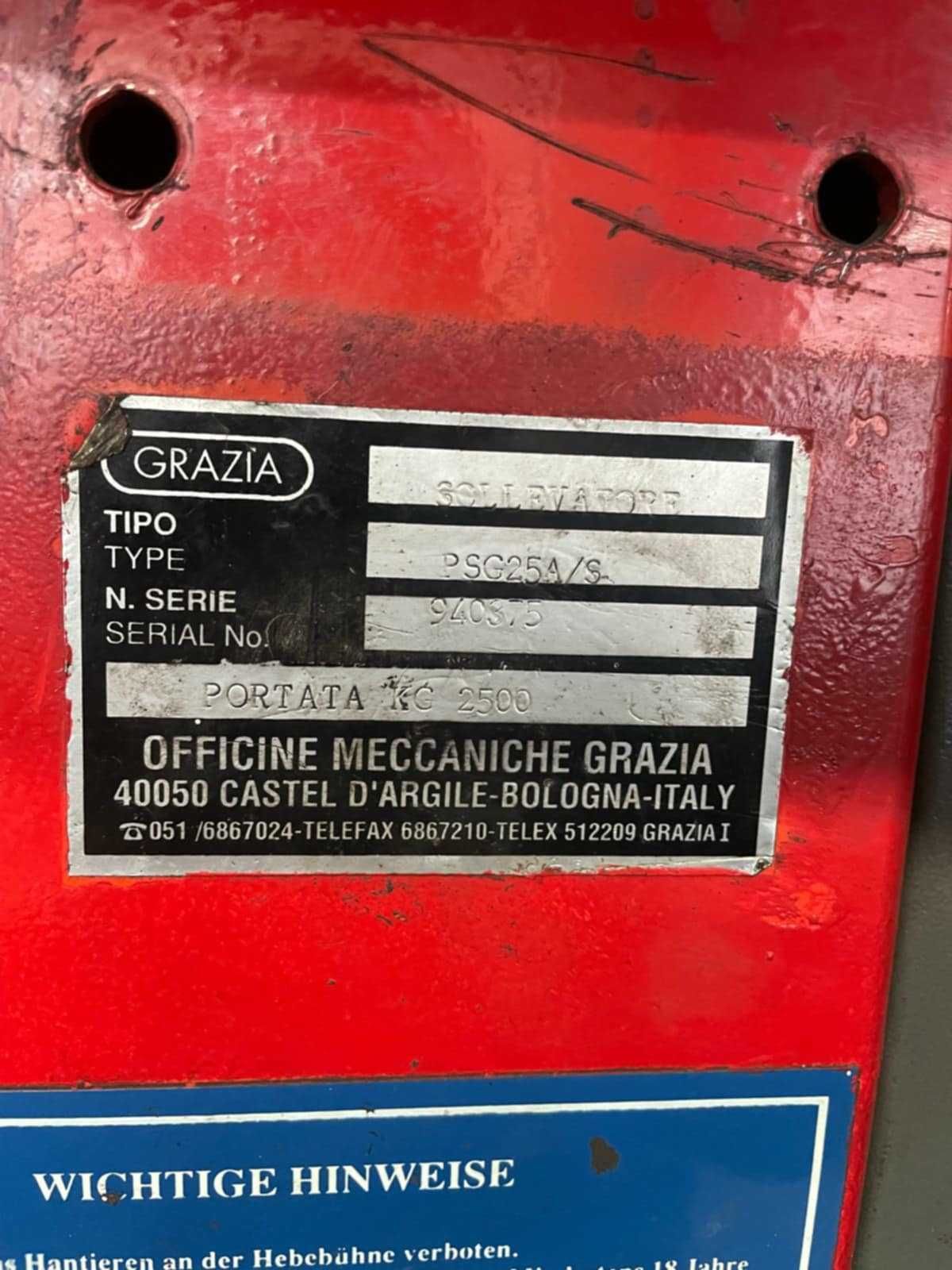 Podnośnik dwukolumnowy śrubowy Grazia PSG25A/S