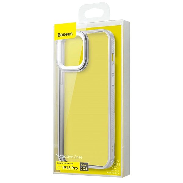Baseus Crystal Phone Case pancerne etui do iPhone 13 Pro z żelową ramk