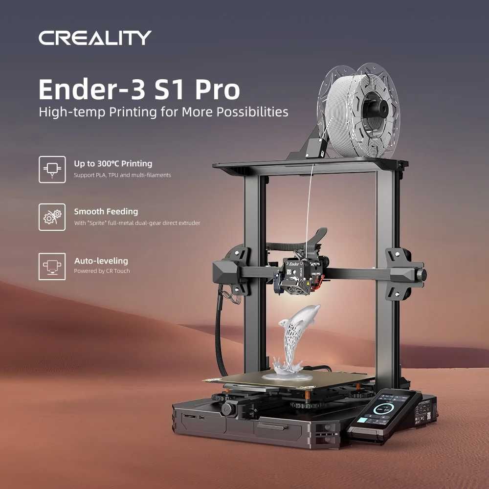 Drukarka 3D Ender-3 S1 Pro + filamenty, laser, wifi box, kamerka