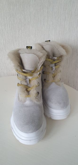 Зимние ботинки замша мех теплые