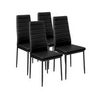 4 x Krzesło Tapicerowane Krzesło do salonu Czarne - Meble - OKAZJA