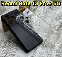 Чехол прозрачный/ чёрный силикон на Xiaomi Redmi Note 13 Pro+ 5G