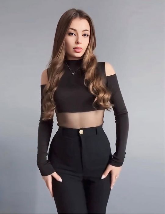 Чорне боді з сіточкою