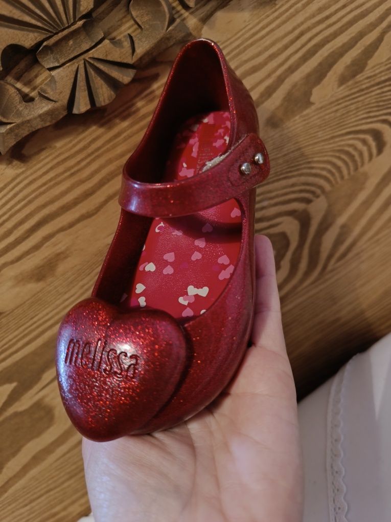 Baleriny balerinki mini Melissa Ultragirl heart M Red glitter ORYGINA