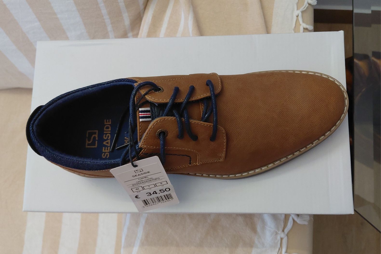 Sapatos Novos Cor Camel TM- 41/42
