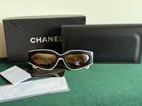 Okulary przeciwsłoneczne Chanel czarno biała ramka hit