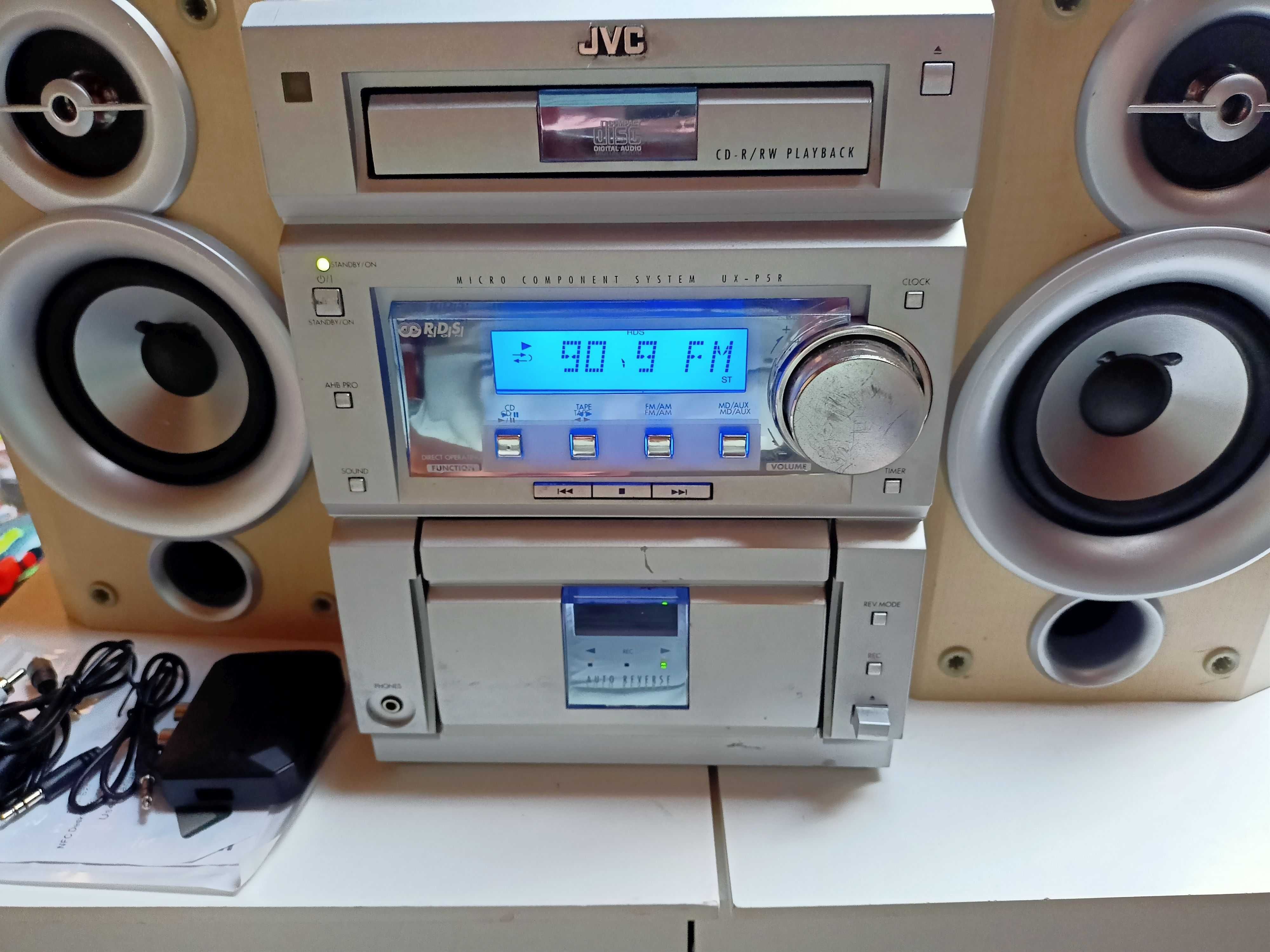 wieżą JVC ux p5r z głośnikami super czułyFM MP3 Bluetooth