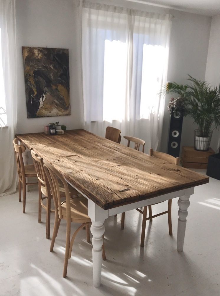 Stół stare drewno na podstawie prowansalskiej retro vintage loft desig