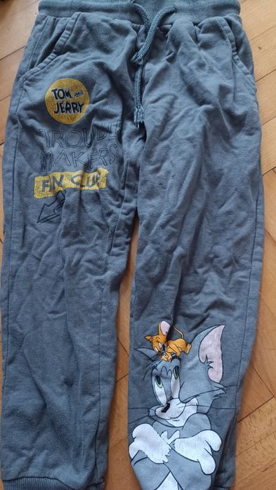 Spodnie dresowe dla chłopca rozmiar 116 tom i jery szare