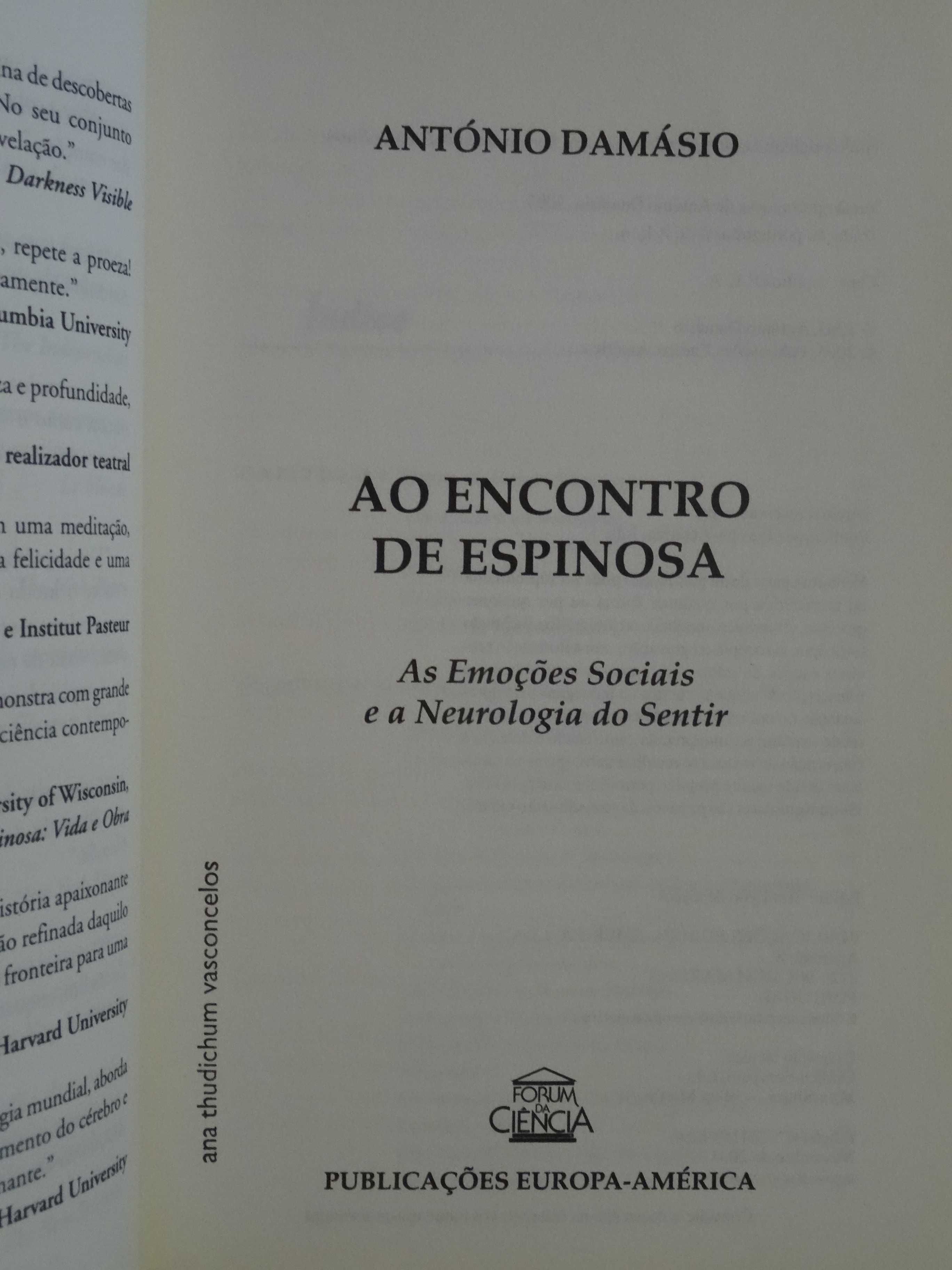 Ao Encontro de Espinosa de António Damásio