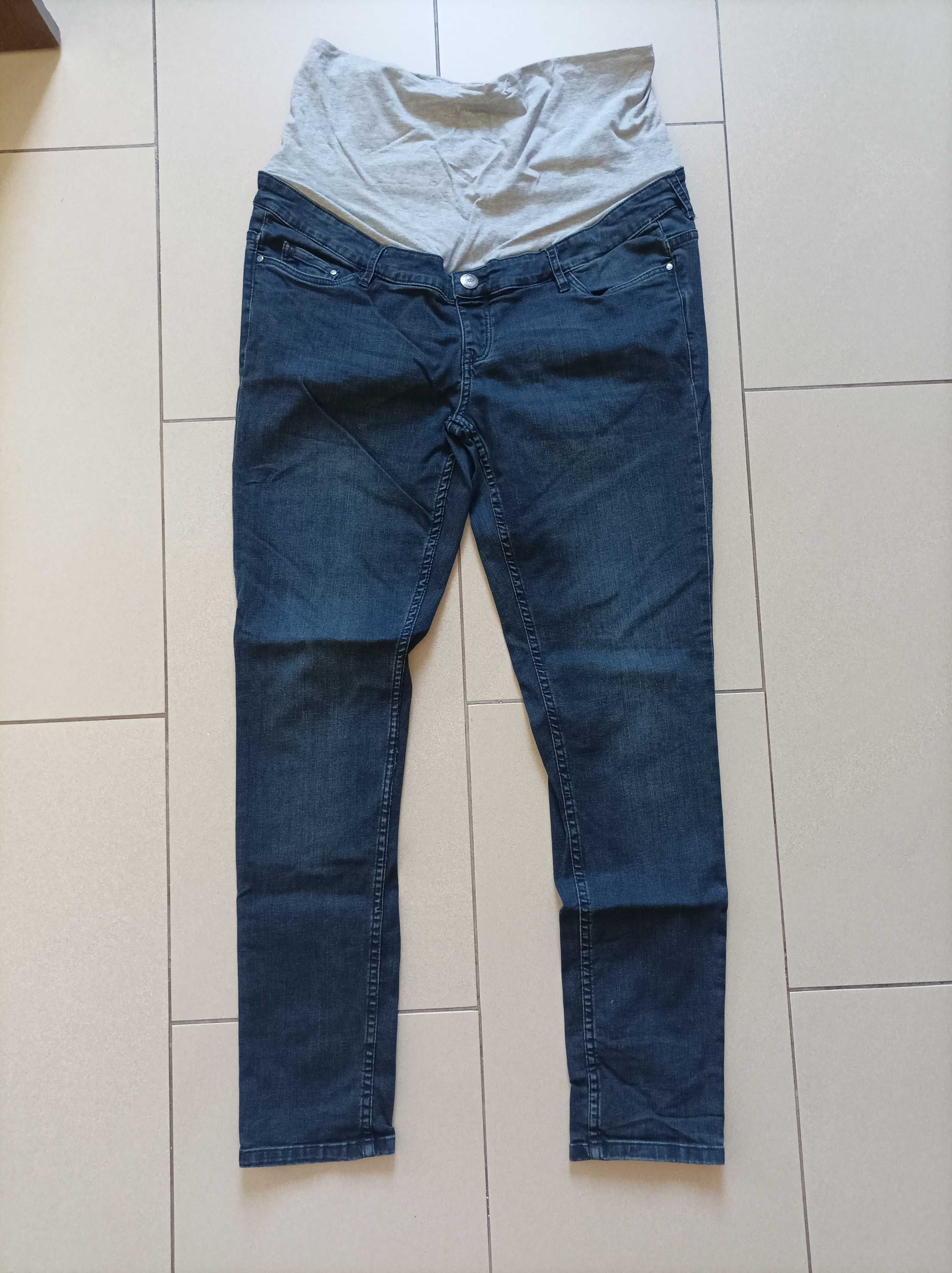 Spodnie ciążowe jeansowe, ciemne, ze wstawką, Esmara, 44