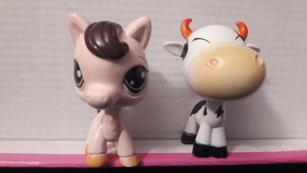 Figurki jak littlest pet shop - koń i krowa