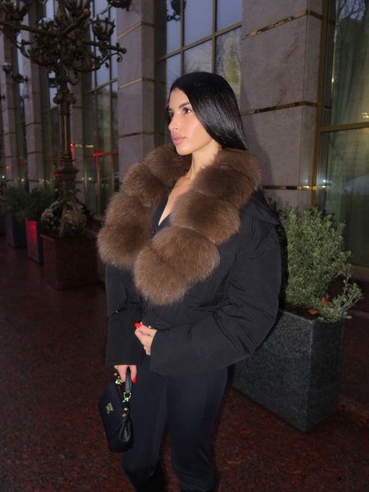 Куртка з натуральним хутром песця