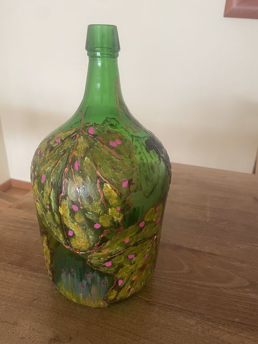 Garrafão em vidro 5L pintado á mão.