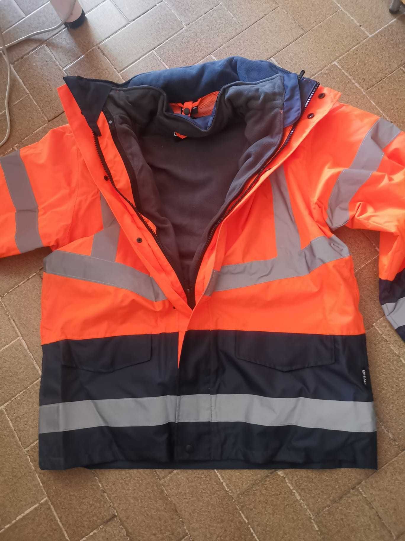 Parka 4 em 1 visibilidade/impermeável/quente/frio