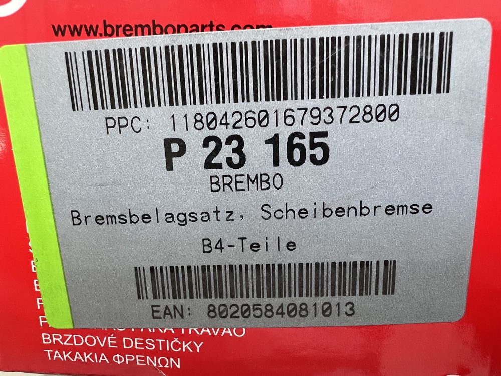 Pastilhas novas Brembo P23165