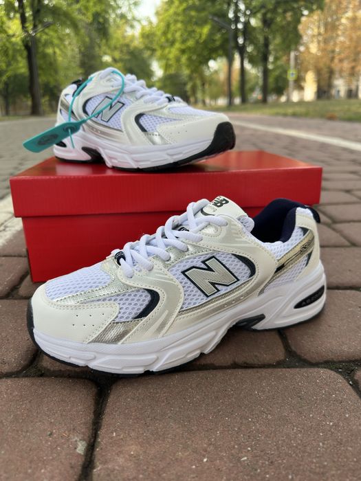 New balance 530 white navy silver кросівки жіночі