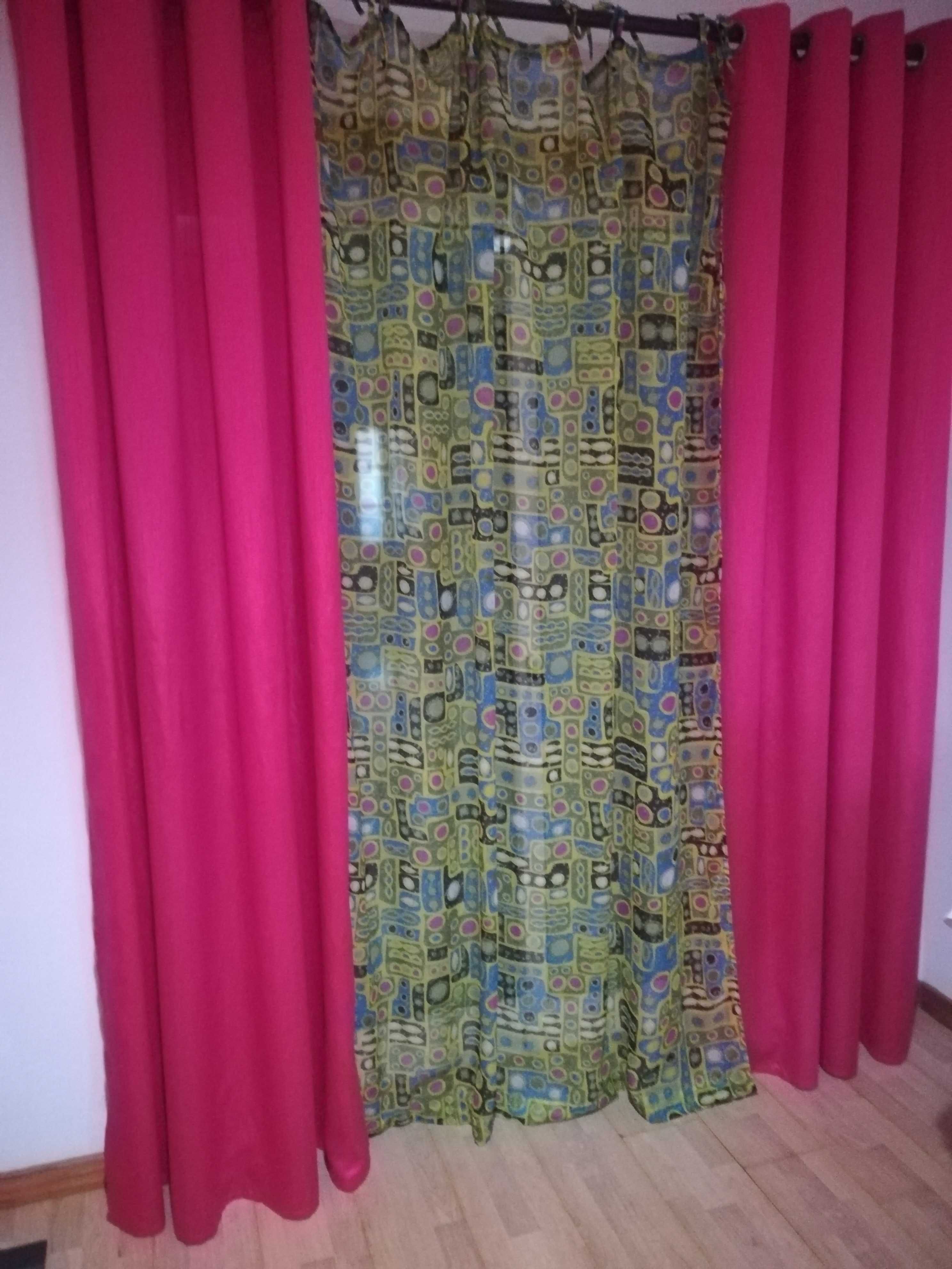 Cortinas Homa 2cores 2 pares