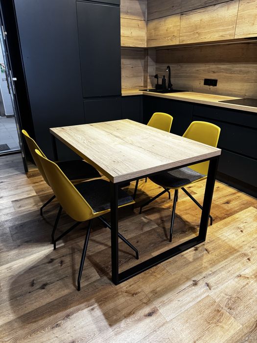 Krzesło żółte musztardowe Nox 4 designerskie krzesła szare siedzisko