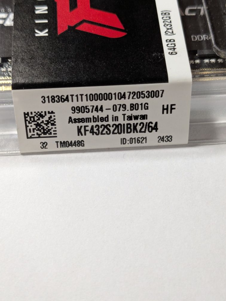 Оперативна памʼять Kingston Fury Impact DDR4 64GB (2x32GB) 3200MHz