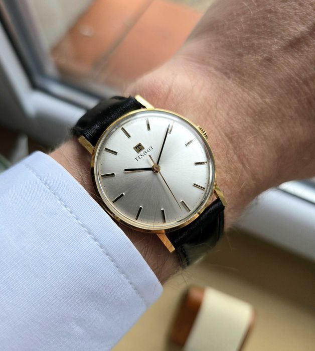 Złoty Tissot 18k mechanik z lat 60 w pięknym stanie Vintage