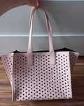 Torebka shopper Zara pudrowy róż ażurowa HIT