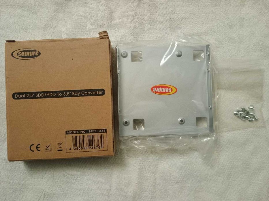 Переходник адаптер 2.5" на 3.5" HDD SSD SATA (2 устройства)