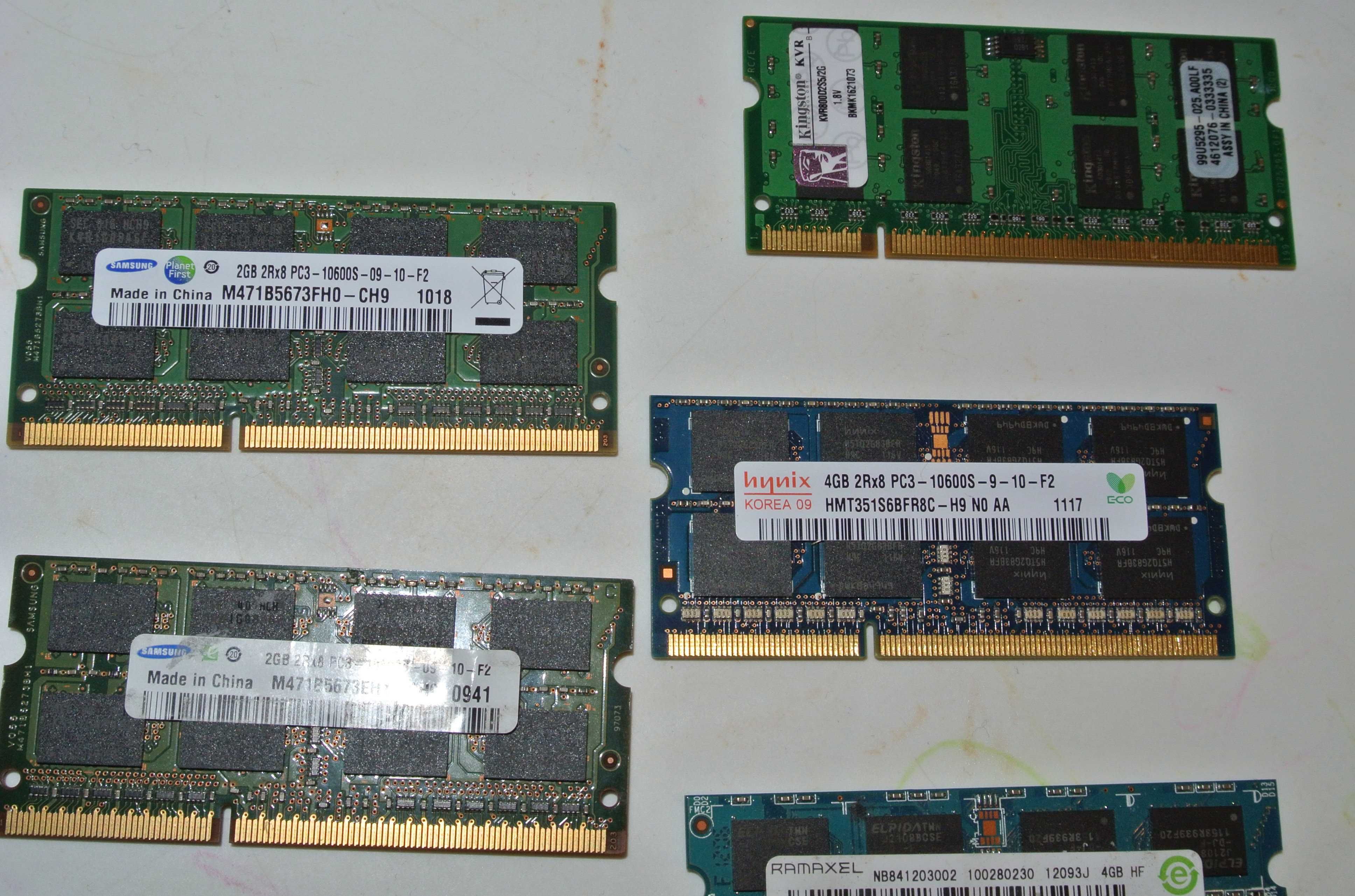 Pamięć ram ddr3 ddr2 4GB 2GB 1GB 1600MHz 1333Mhz Laptop laptopowe