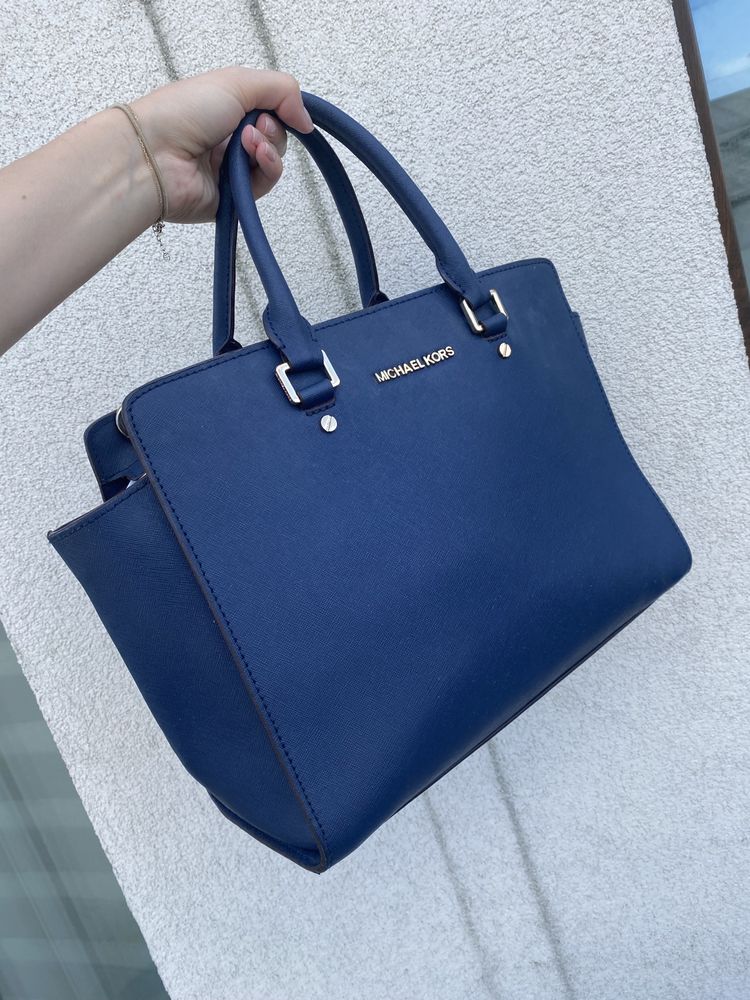 Torebka Michael Kors selma large skórzana granatowa