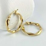 Lśniące ZŁOTE kolczyki skręcane KOŁA 2,1 cm PR. 585 (14K)
