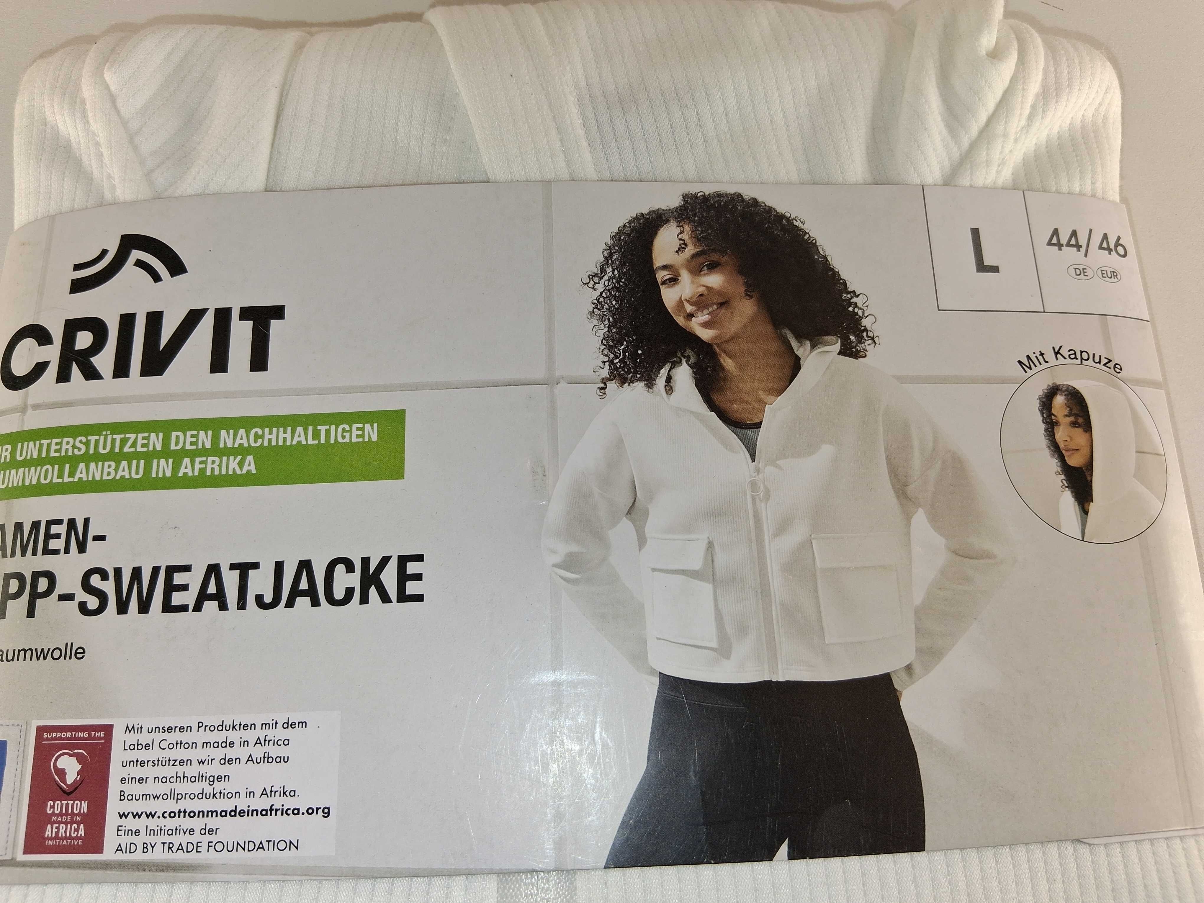 A236 CRIVIT Damska Bluza Rozpinana Z Kapturem L 44/46