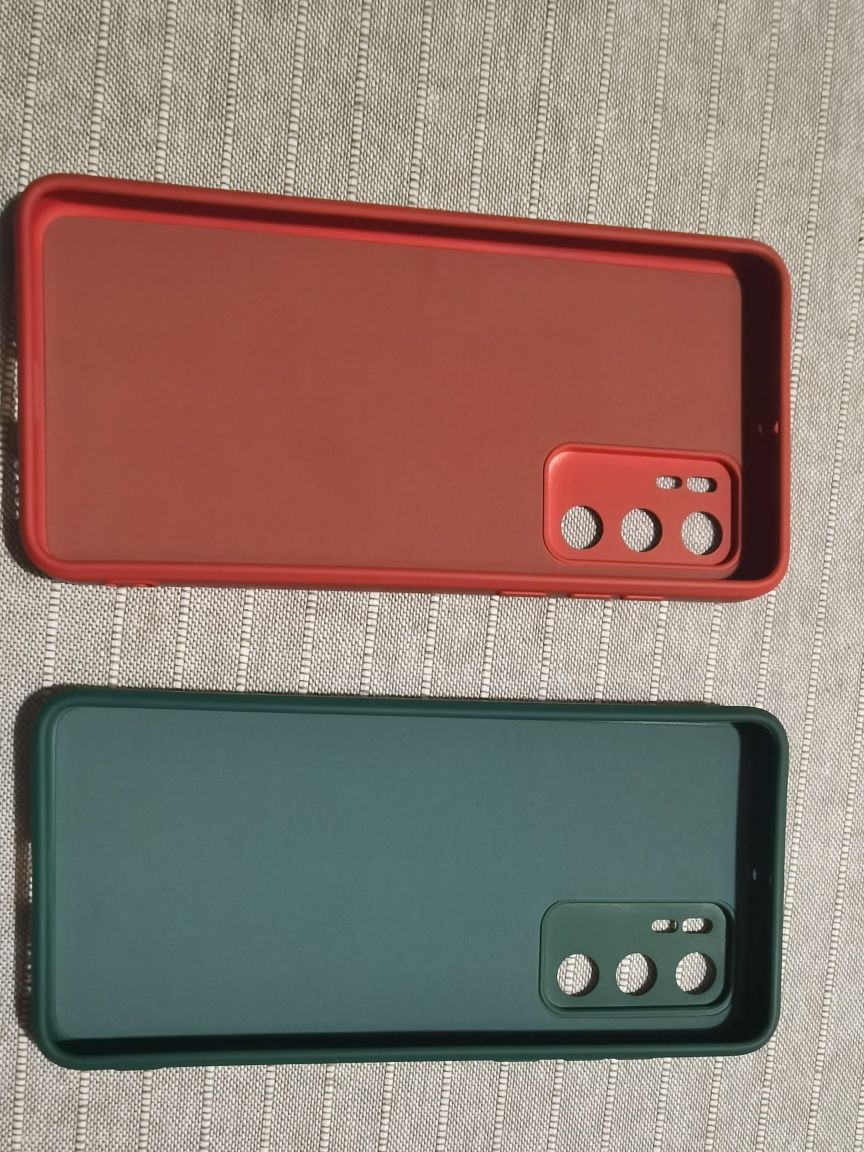 Etui do Huawei p40. Wine Red i zielone. Nowe, silikonowe z mikrofibra.