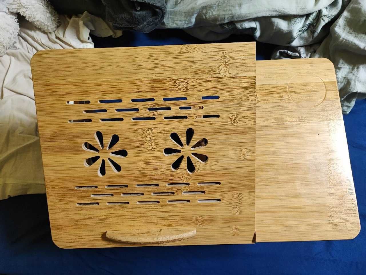 NOWY Stolik Pod Laptopa Składany Regulowany Bamboo Do Łóżka
