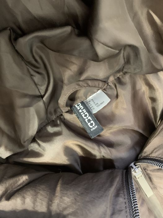 Шоколадний пуфер пуховик h&m S