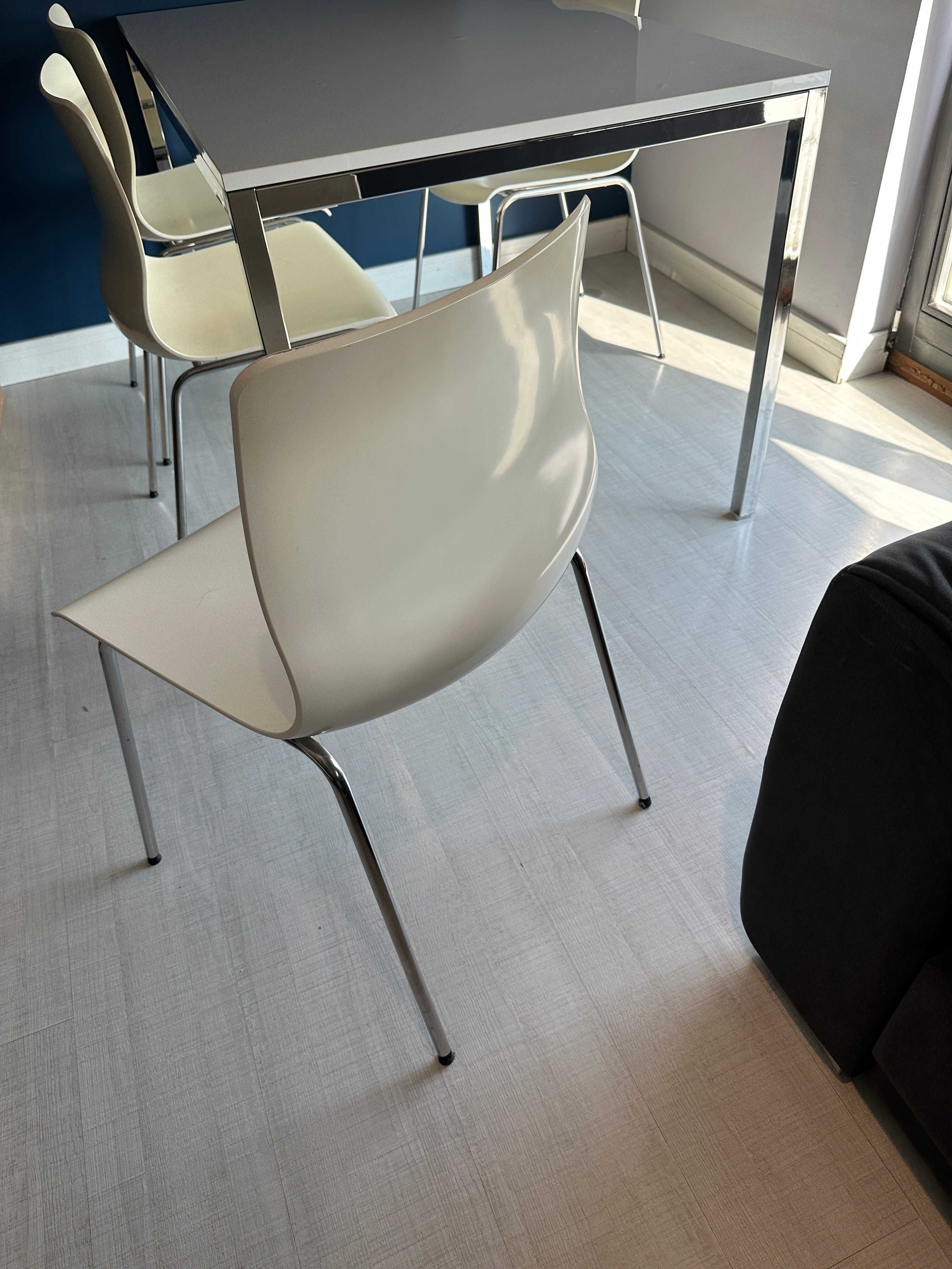 Stół Ikea TORSBY biały połysk + 4 krzesła Ikea