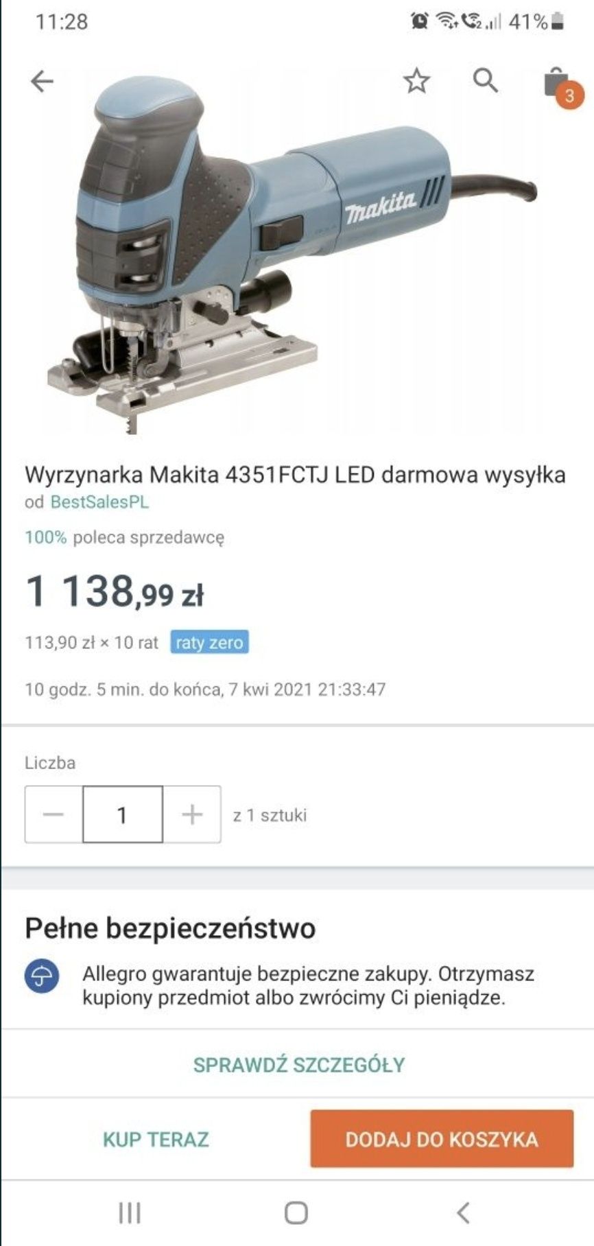 Wyrzynarka makita 4351 FCT BRZESZCZOT jak Nowa 720W okazja bosch