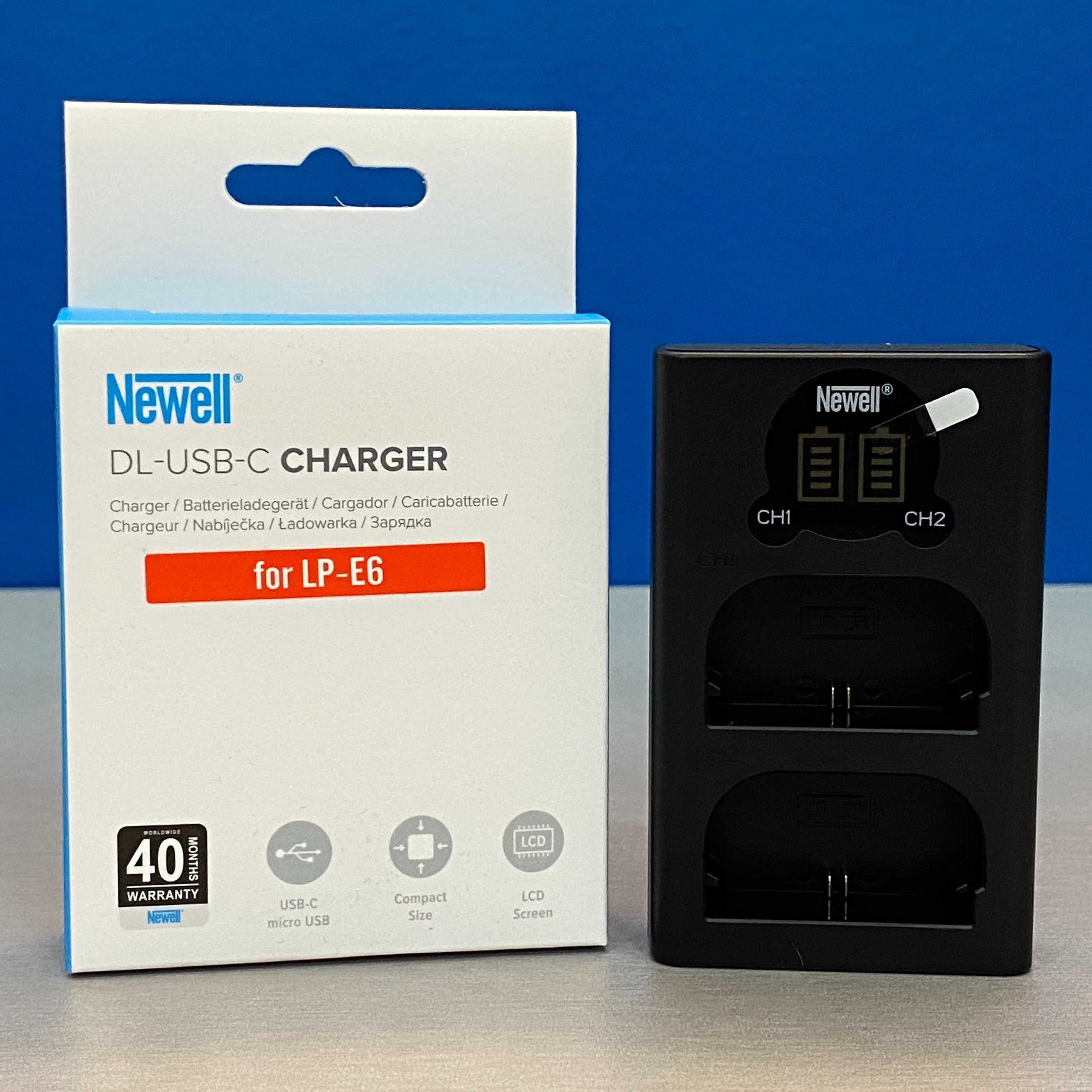 Carregador Duplo Newell - Canon LP-E6/LP-E6N/LP-E6NH (NOVO)