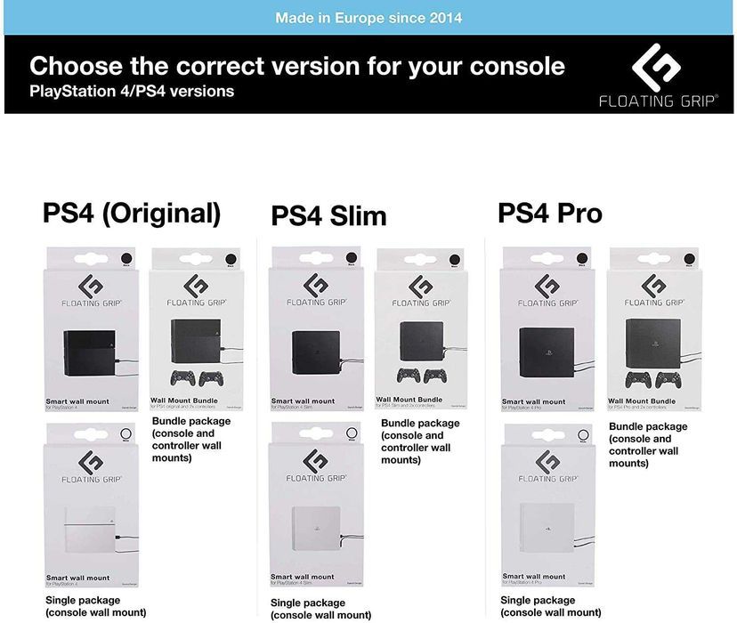 Zestaw uchwytów ściennych FLOATING GRIP do PS4 Pro i padów NOWY
