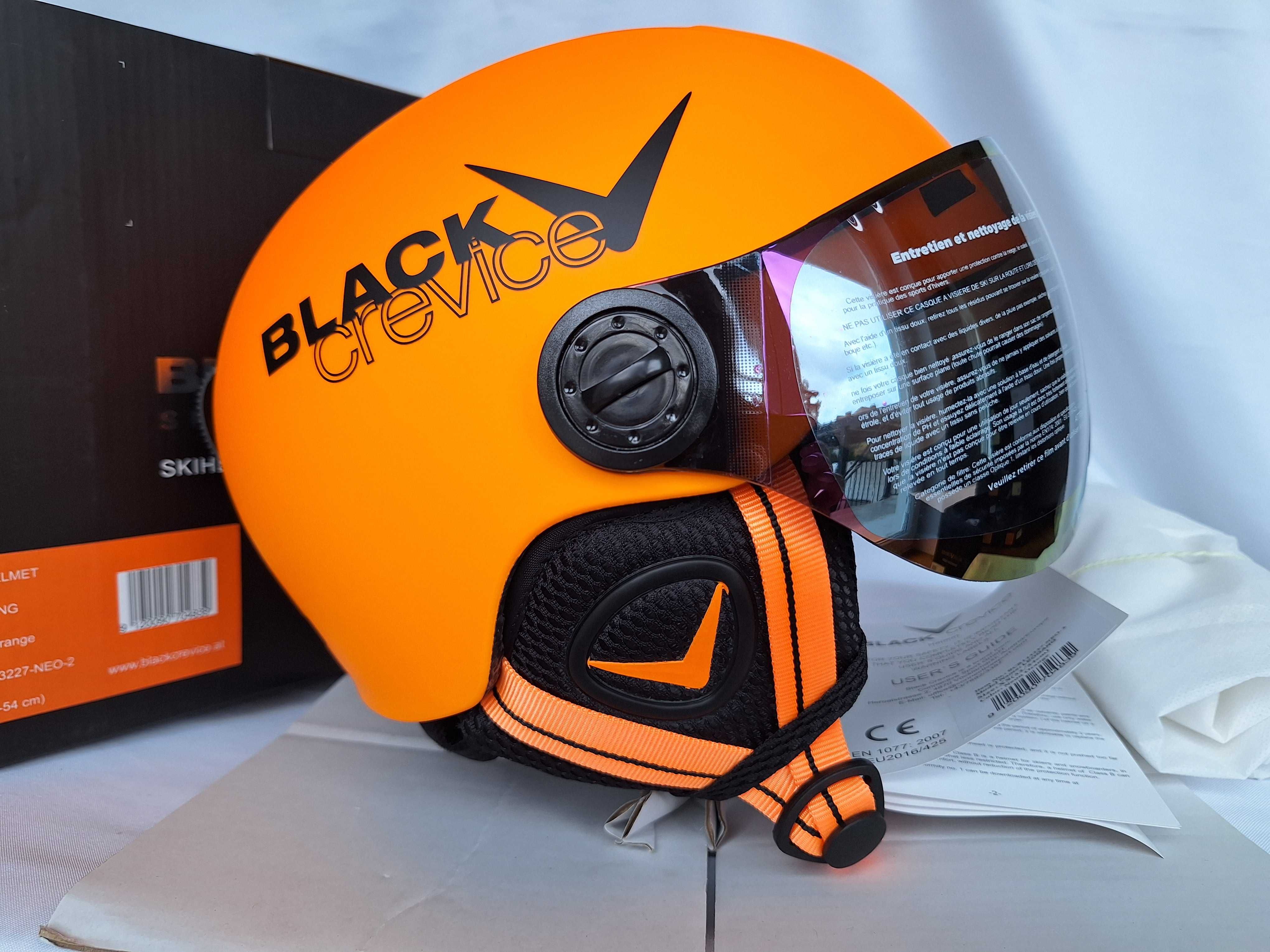 Kask narciarski juniorski Black Crevice Leogang Neon Orange XS 52-54cm