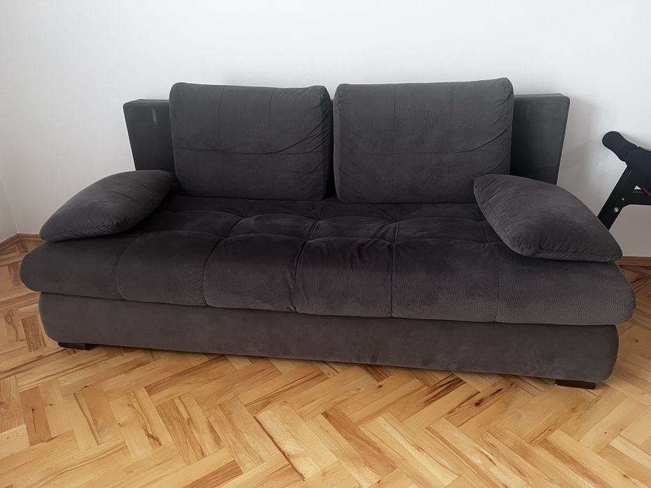 Sofa Viper Lux 3DL BRW – rozkładana z pojemnikiem, sprężyny bonellowe